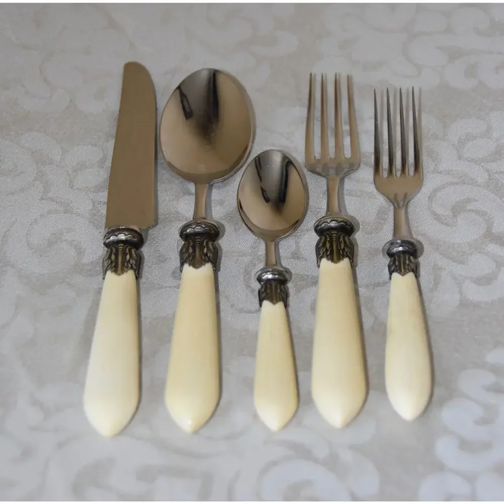 David Orgell 5pc Pearl Handle Stainless Steel Flatware & Cutlery
